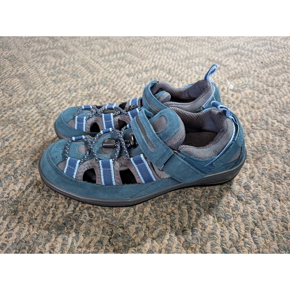 Orthofeet 875 Laguna Womens Blue Leather Fisherman Sandals Size 9 B Medium